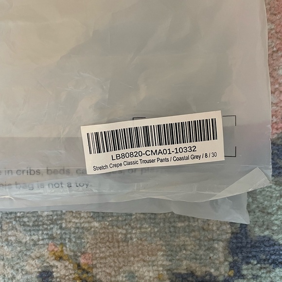 NWT Quince Stretch Crepe Classic Trouser Pants in Coastal Grey, sz 8 / Inseam 30 - Picture 7 of 7